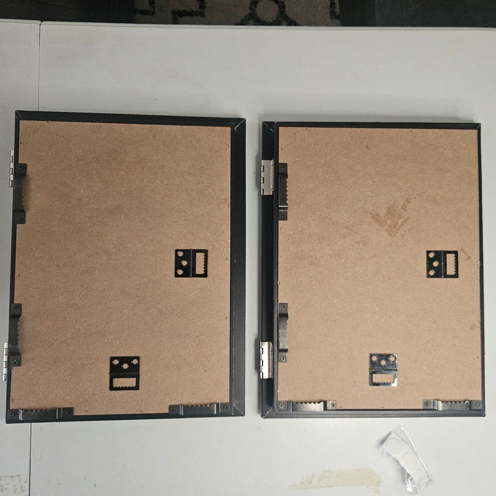 Set of 2 Kids Art Frames Black Front Opening Shadow Box Display Storage 8.3x11.7 - Picture 2 of 4